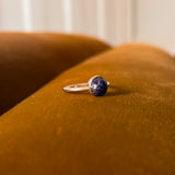Lapis Lazuli Rosecut Ring in Silver