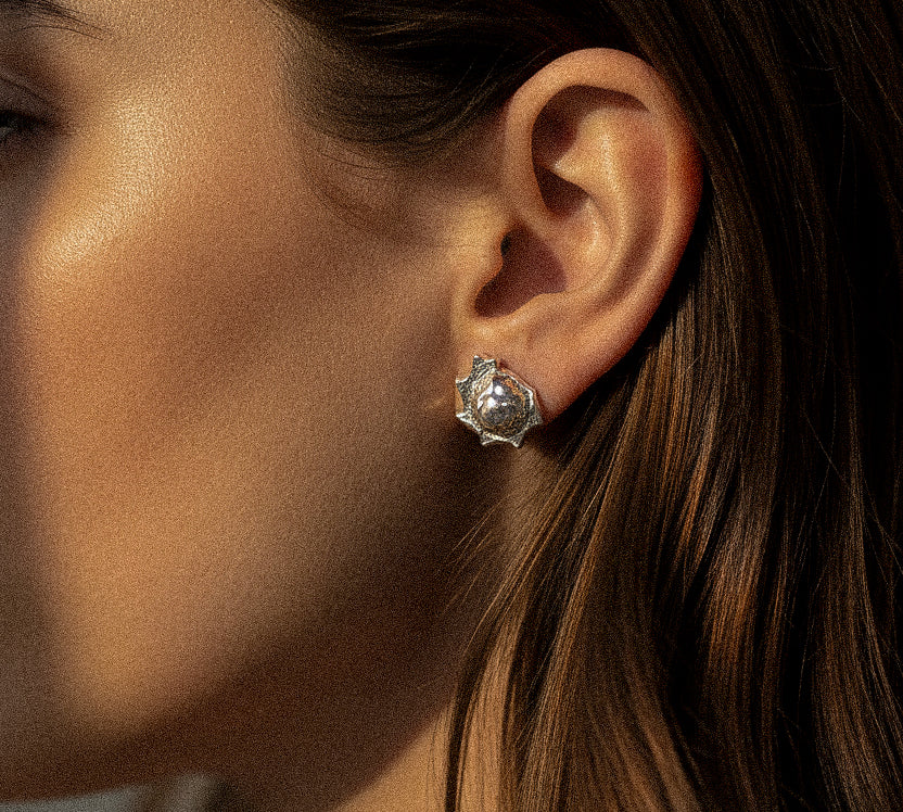 Sterling Silver Astra Shell Stud Earrings