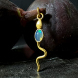 Eva Serpent Pendant Gold - Opal