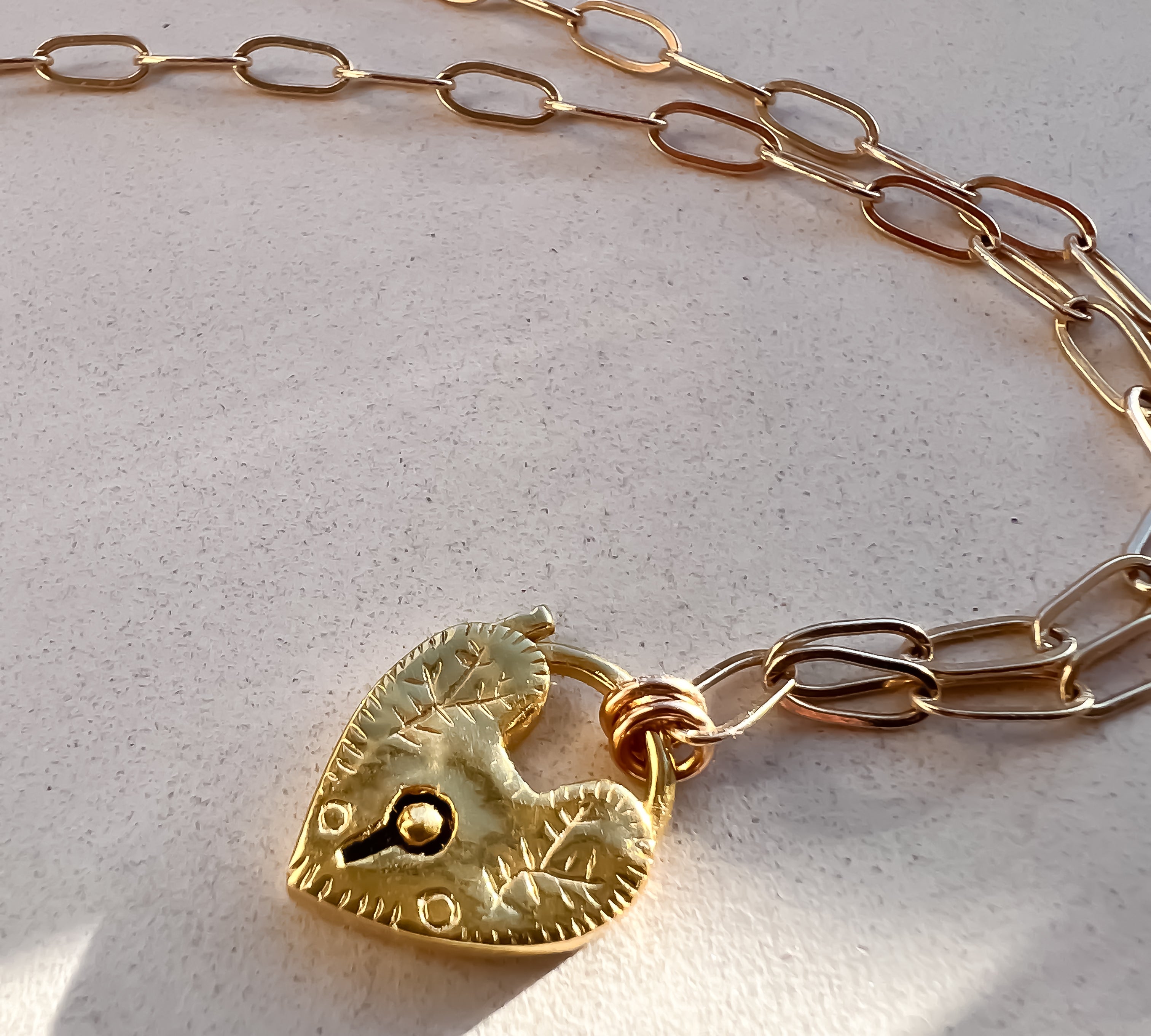 Gold Heart Locket Necklace