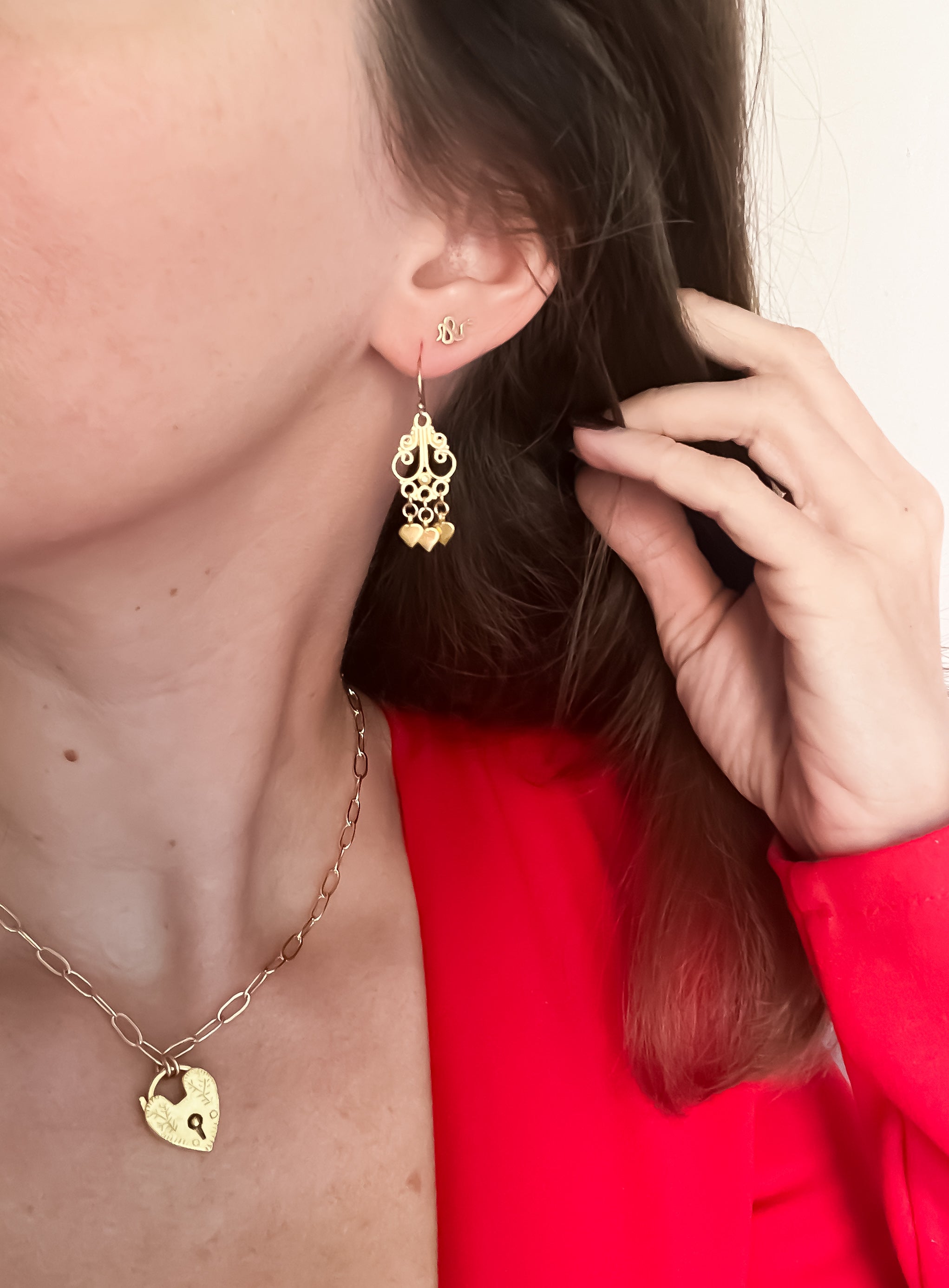 Golden Hearts Earrings - Mini
