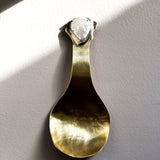 Golden Brass Spoon with Freshwater Teardrop Pearl