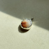 Remnant 011 - Terracotta White Pebble Silver Pendant