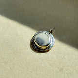 Remnant 007 - Celestial Black & White Pebble Silver Pendant