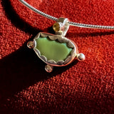 Remnant 003 - Silver Green Jasper Citrine Pendant