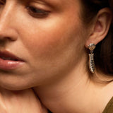 Sterling Silver Shell & Anchovy Fish Pendant Drop Earrings