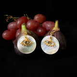 Fortuna Eye Mother of Pearl Earrings Gold