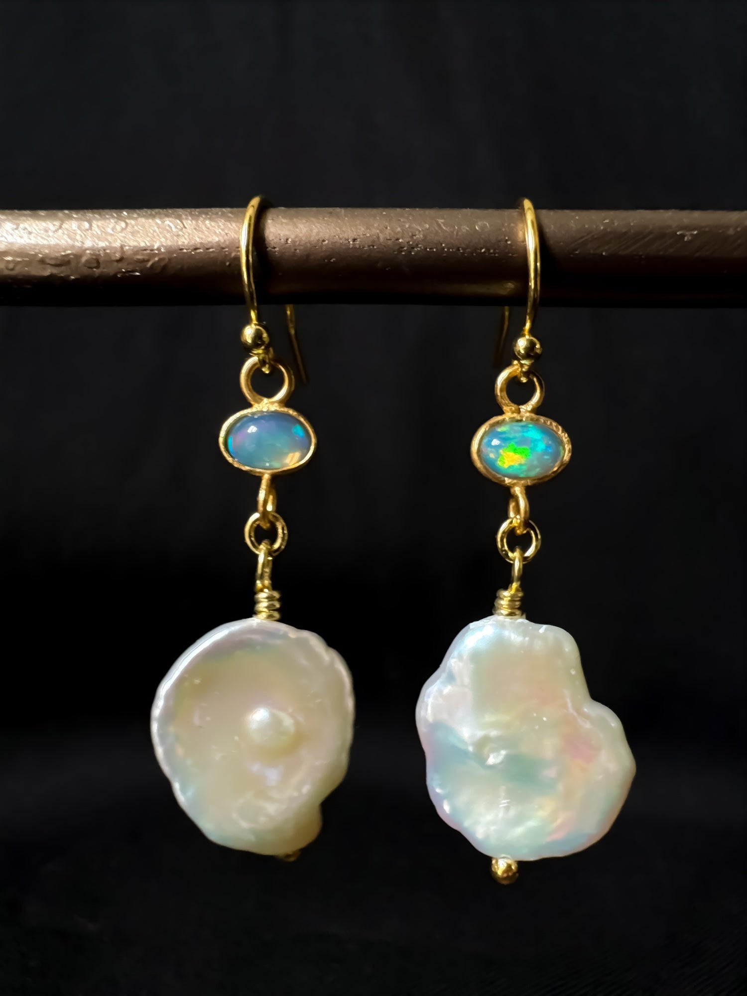Sacred Opal Pearl Drop Earrings Ivory