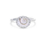 Sterling Silver Shiva Shell Gemstone Ring