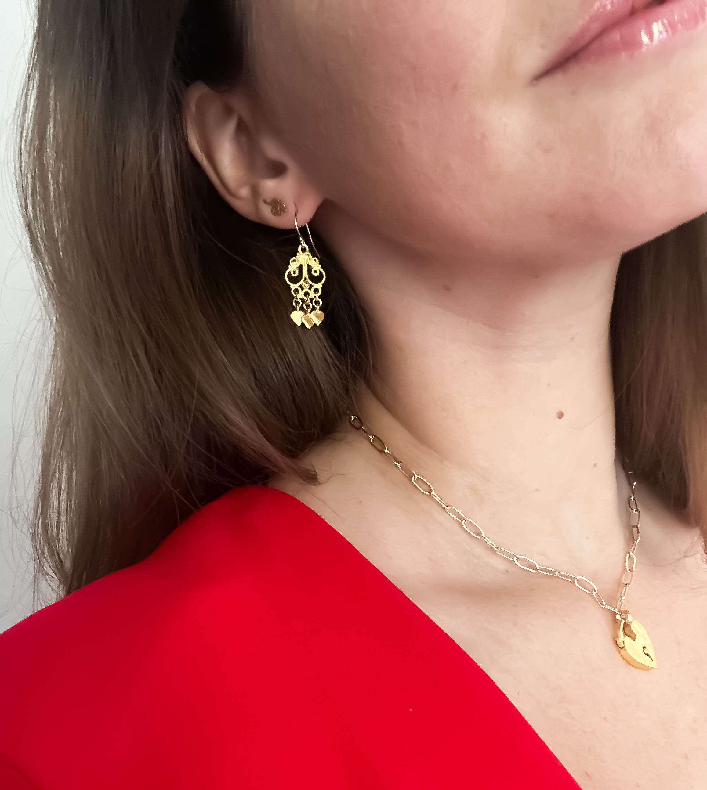 Golden Hearts Earrings - Mini