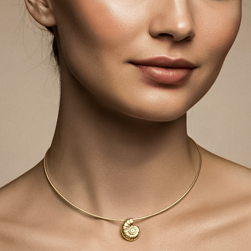 18ct Gold Vermeil Ammonite Choker Necklace