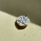 Remnant 007 - Celestial Black & White Pebble Silver Pendant