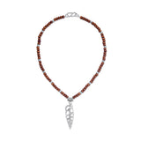 Sterling Silver Abstract Shell Beaded Necklace