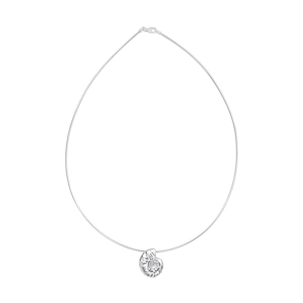 Sterling Silver Ammonite Choker Necklace
