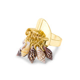 18ct Gold Vermeil Multi Shell Charm Shield Ring