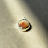Remnant 011 - Terracotta White Pebble Silver Pendant