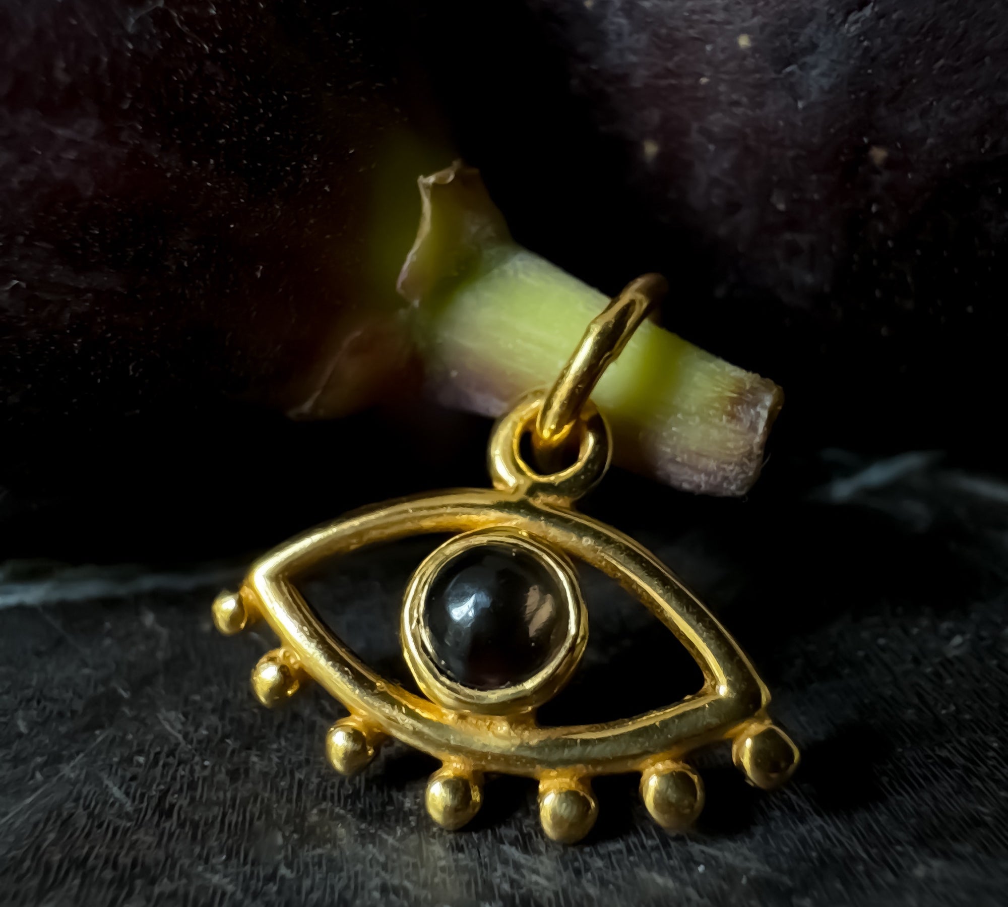 Fortuna Eye Pendant Gold - Smokey Quartz