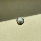 Remnant 007 - Celestial Black & White Pebble Silver Pendant
