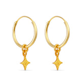 Star Moon Charm Earrings Gold