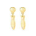 18ct Gold Vermeil Shell & Anchovy Fish Pendant Drop Earrings