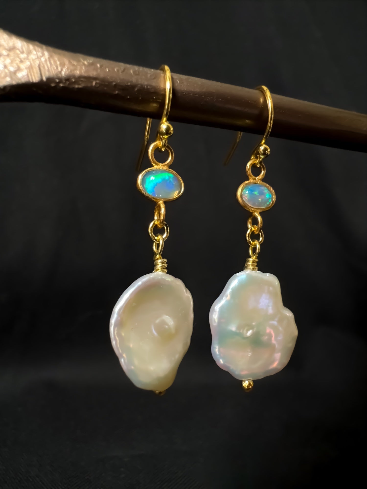 Sacred Opal Pearl Drop Earrings Ivory