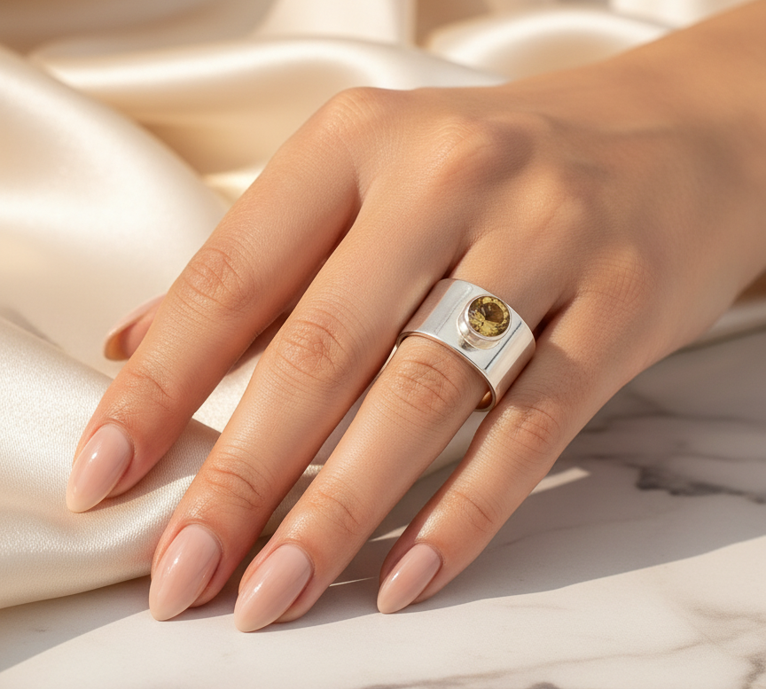 Citrine High Ring Band