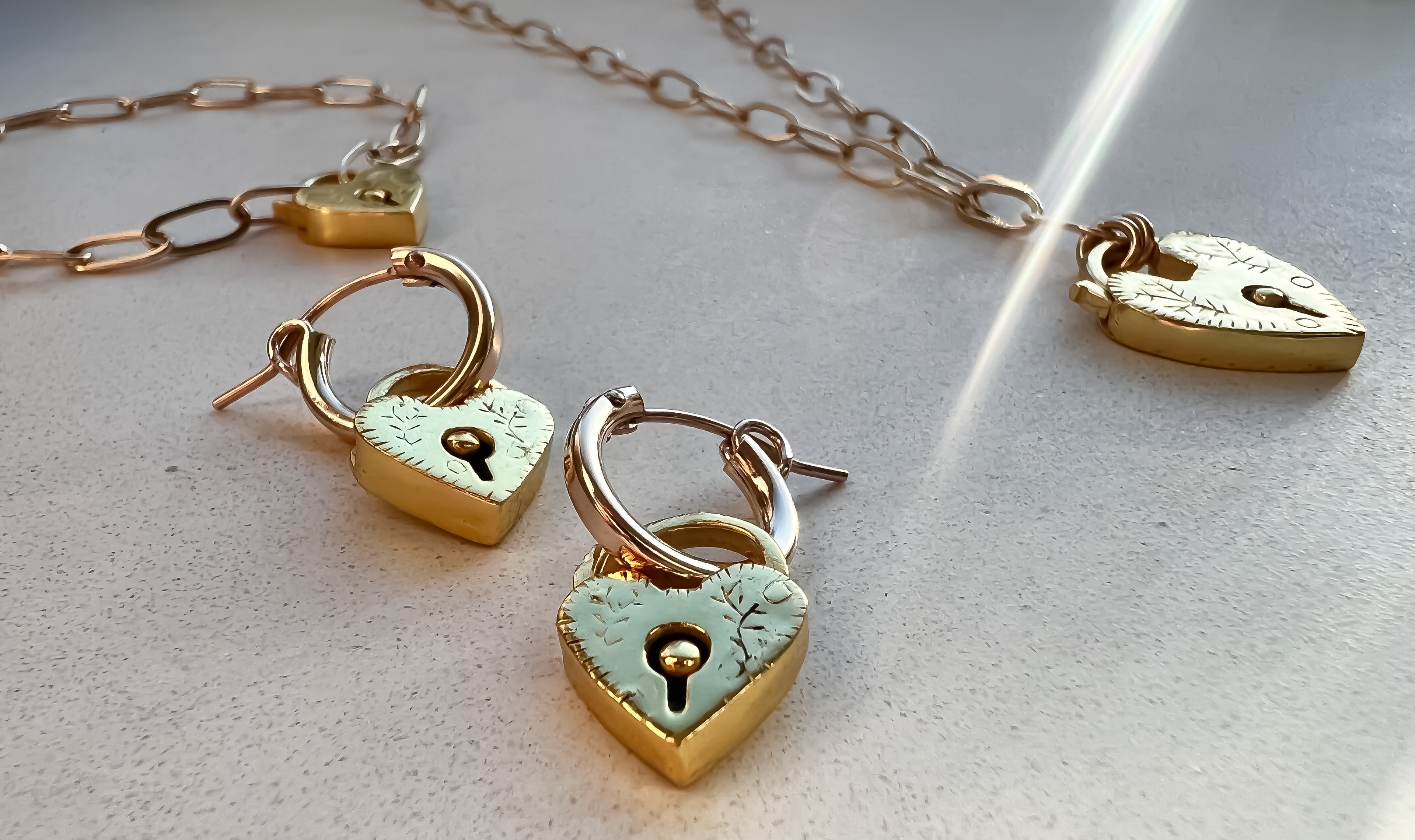 Gold Heart Earrings