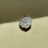 Remnant 007 - Celestial Black & White Pebble Silver Pendant