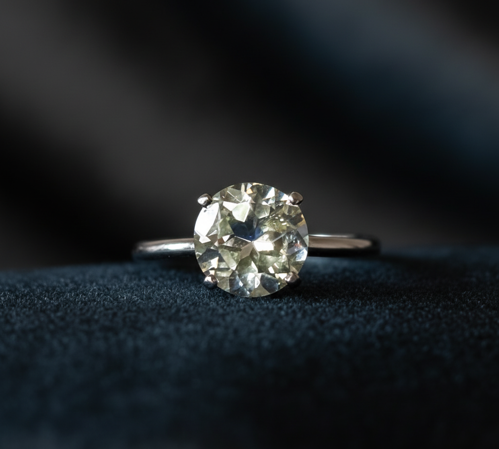 Green Amethyst Ring in Silver