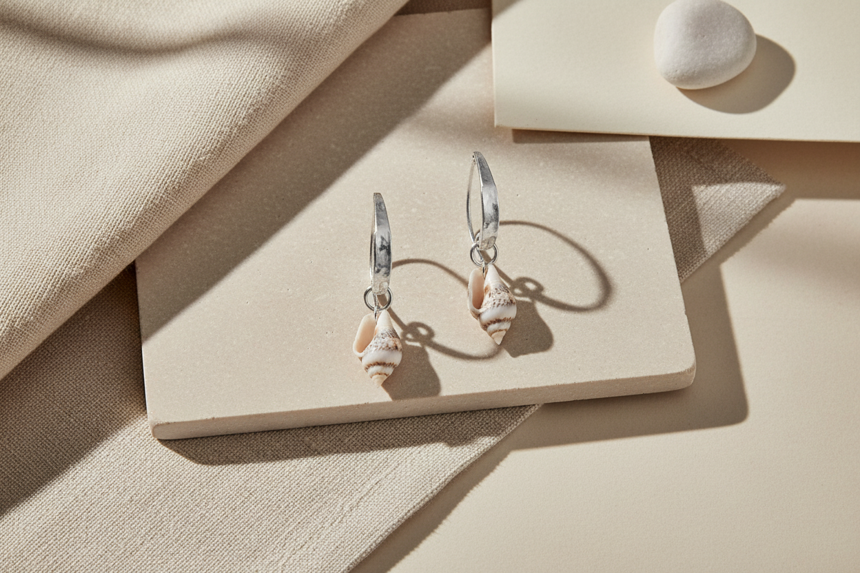 Concha - Tiger Shell Earrings Gold, Silver