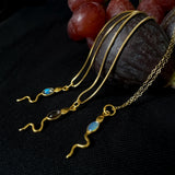 Eva Serpent Pendant Gold - Smokey Quartz