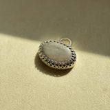 Remnant 006 - Grey Cream Pebble Silver Pendant