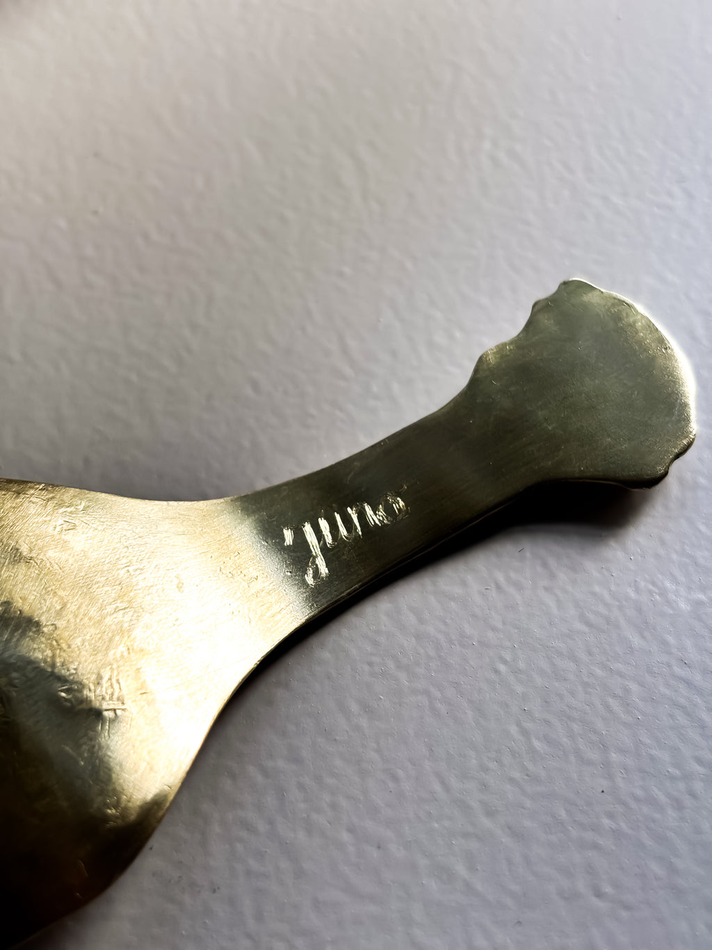 Golden Brass Spoon with Freshwater Teardrop Pearl