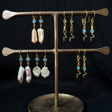 Eva Serpent Drop Earrings Gold - Opal