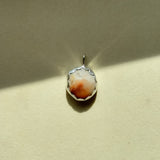 Remnant 011 - Terracotta White Pebble Silver Pendant