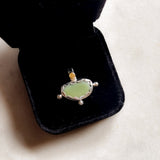 Remnant 003 - Silver Green Jasper Citrine Pendant