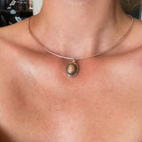 Remnant 013 - Limpet Shell Diamond Style Silver Pendant