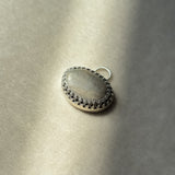 Remnant 006 - Grey Cream Pebble Silver Pendant