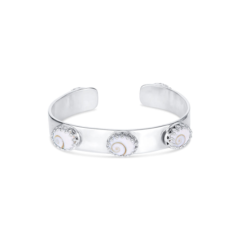 Sterling Silver Shiva Shell Cuff Bracelet
