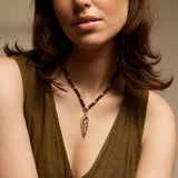 Sterling Silver Abstract Shell Beaded Necklace