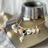 Remnant 006 - Grey Cream Pebble Silver Pendant