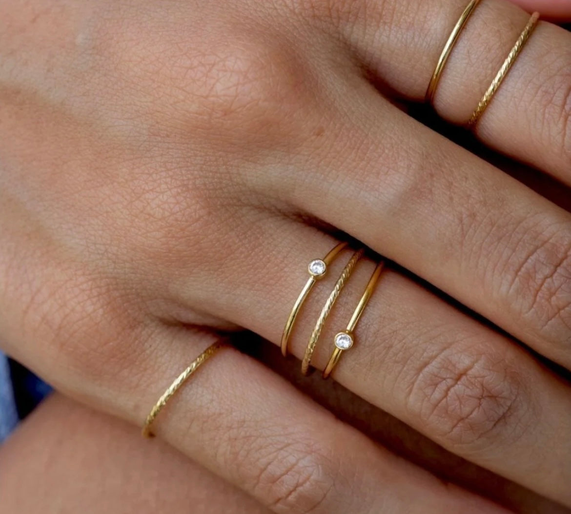 Dainty Sparkly Ring - Gold