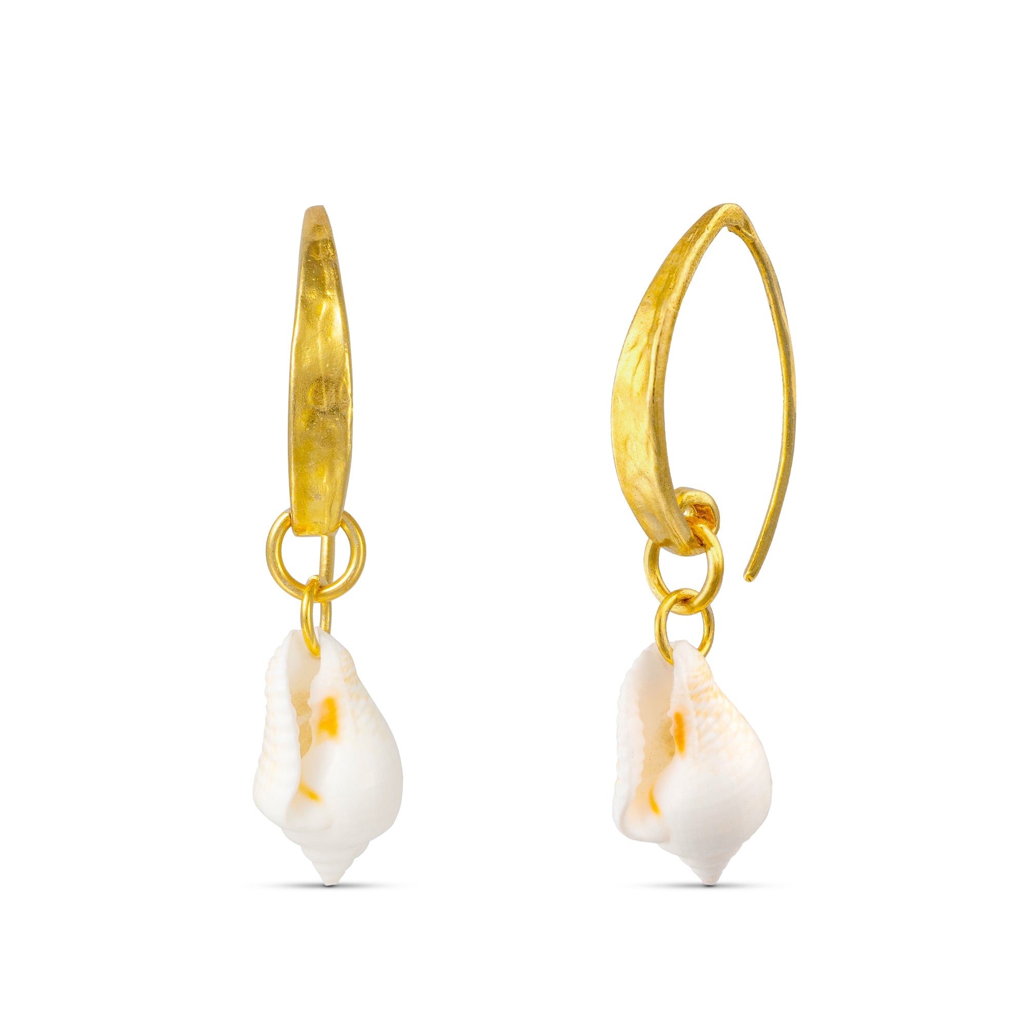 Concha - White Shell Earrings Gold, Silver