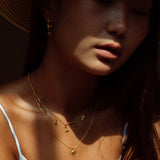 Terra - Gold Moonstone Earth Triangle Earrings