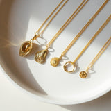 Ammonite - Shell Pendant Necklace Gold, Silver