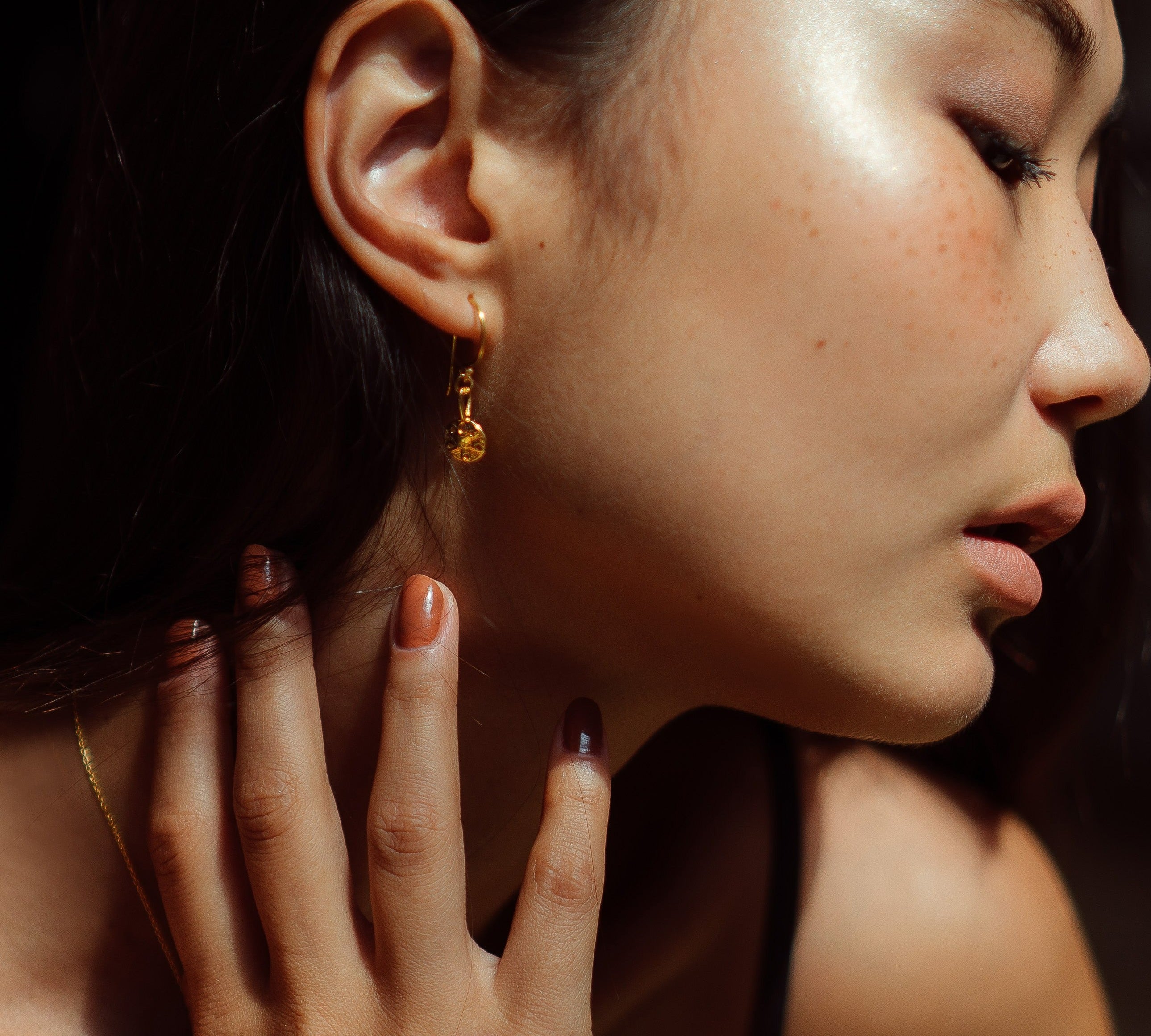 Sand Dollar Shell Earrings Gold, Silver