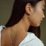 Soluna - Gold Moonstone Sun Earrings