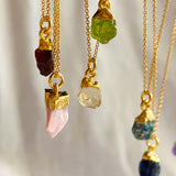 Sapphire Raw Crystal Pendant Necklace - Third Eye Chakra