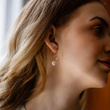 Freshwater Coin Pearl Hoop Earrings “Lydia”