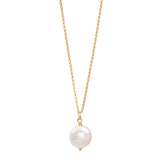 Freshwater Coin Pearl Pendant Necklace “Lydia”